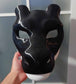 Discounted large Western dragon head base, variant 4, horns, black and white