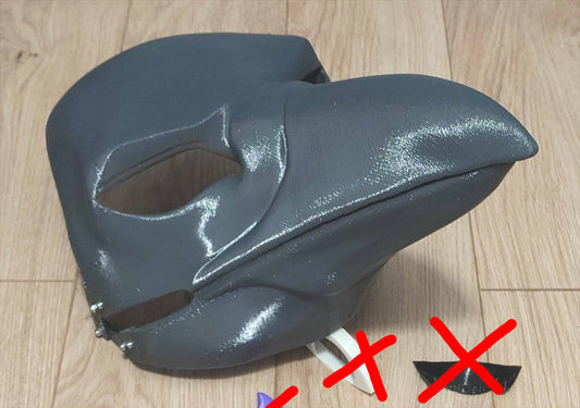 Discounted large raven head base, variant 4, medium gray