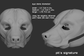 Example of a "signature" humanoid realistic eye style on a 3D model of a pitbull or amstaff dog mask or fursuit base on a dark background.