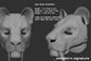 Example of a "signature" humanoid realistic eye style on a 3D model of a smilodon/sabertooth cat or tiger mask or fursuit base on a dark background.