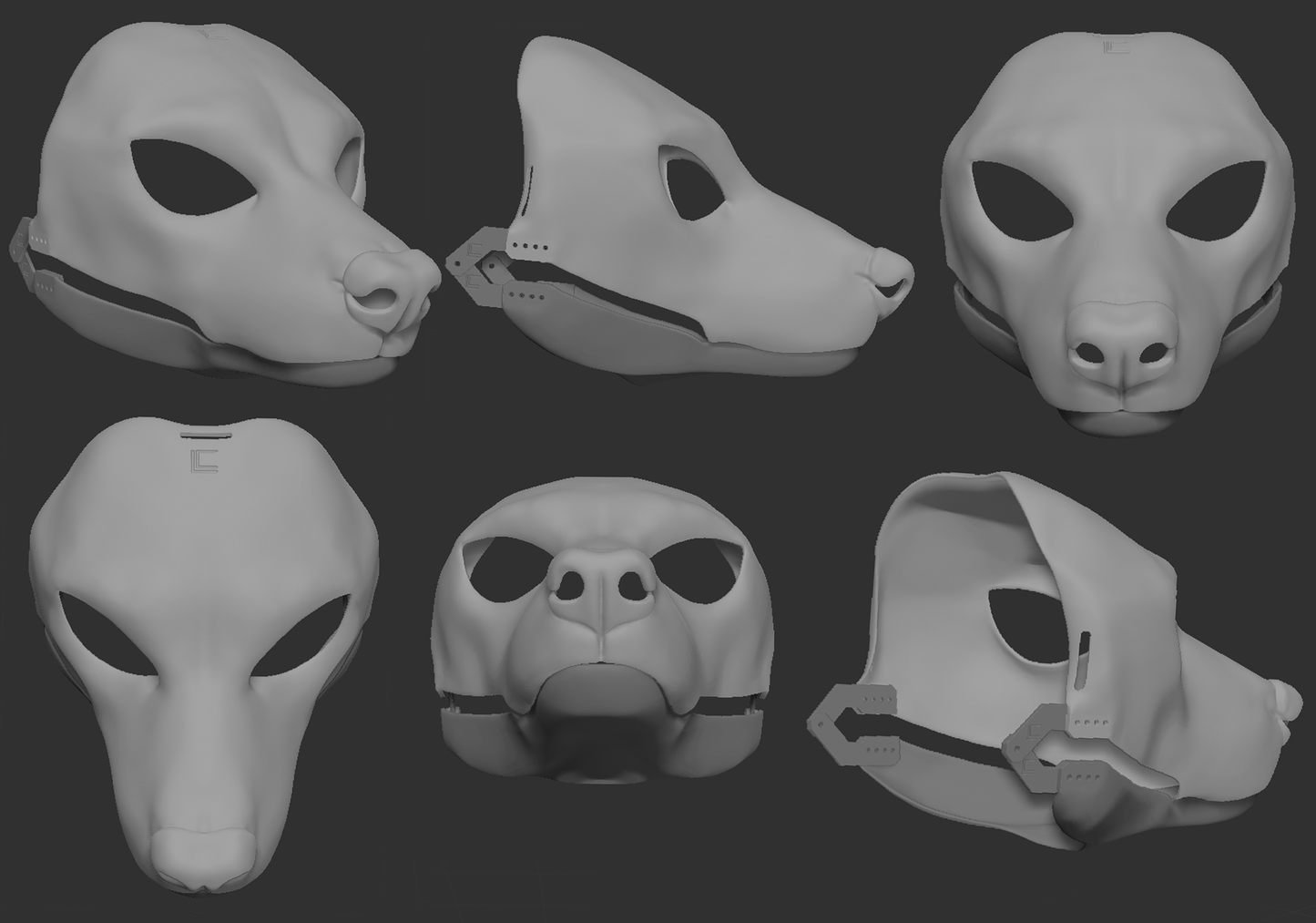 African wild/painted dog - Head base