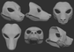 African wild/painted dog - Head base