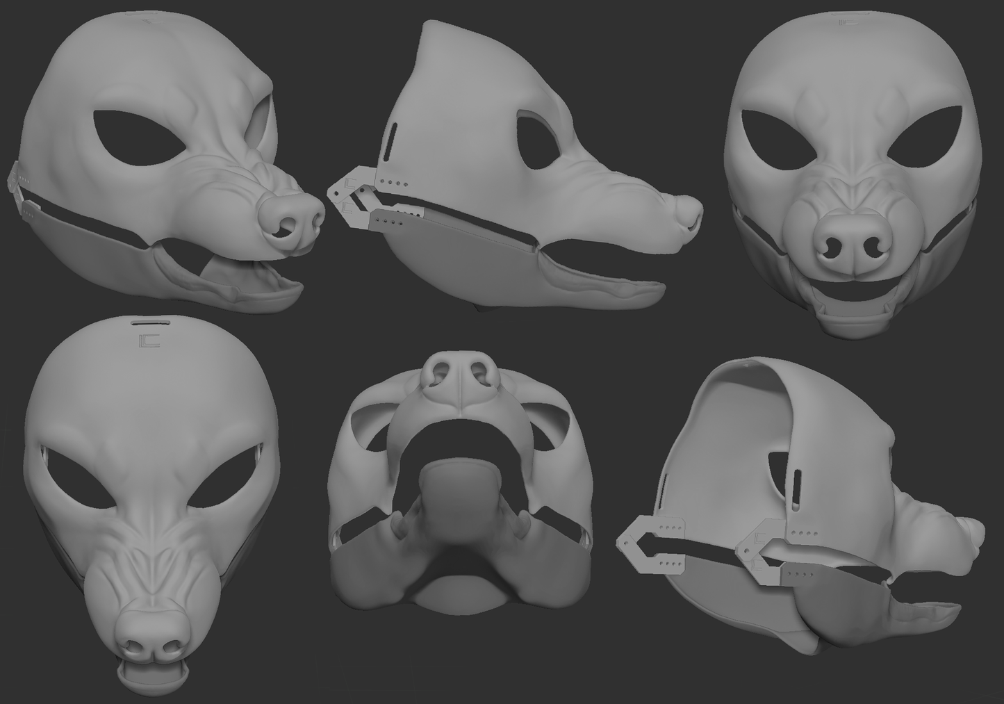 Snarly wolf - Head base